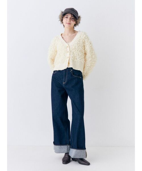 Ungrid（アングリッド）の「センタープレスロールアップデニム（デニムパンツ・レディース・インディゴブルー/ブラック・26inch/25inch/24inch）」の19枚目の写真