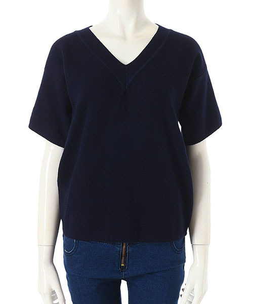 fifth（フィフス）の「Vネック半袖トップス（Tシャツ/カットソー・レディース・グレー/ピンク/ホワイト/ブラック/テラコッタ/チャコールグレー/ネイビー/ベージュ/カーキ/ライトベージュ・MEDIUM/SMALL）」の9枚目の写真