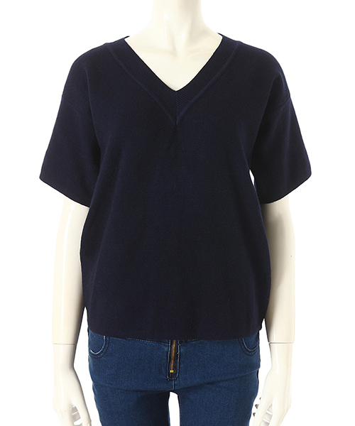 fifth（フィフス）の「Vネック半袖トップス（Tシャツ/カットソー・レディース・グレー/ピンク/ホワイト/ブラック/テラコッタ/チャコールグレー/ネイビー/ベージュ/カーキ/ライトベージュ・MEDIUM/SMALL）」の16枚目の写真