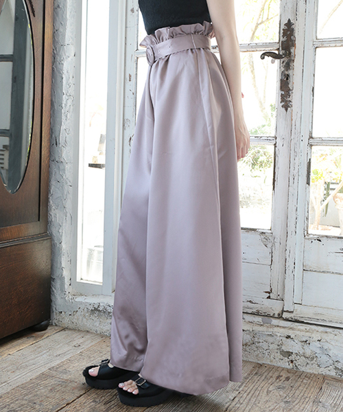 one after another NICE CLAUP（ワンアフターアナザーナイスクラップ）の「太ベルトワイドパンツ（その他パンツ・レディース・ブラック/ピンクベージュ/ワンウォッシュ/ホワイト/ブラウン・FREE）」の5枚目の写真