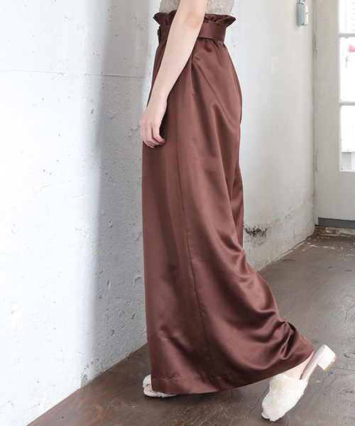 one after another NICE CLAUP（ワンアフターアナザーナイスクラップ）の「太ベルトワイドパンツ（その他パンツ・レディース・ブラック/ピンクベージュ/ワンウォッシュ/ホワイト/ブラウン・FREE）」の19枚目の写真