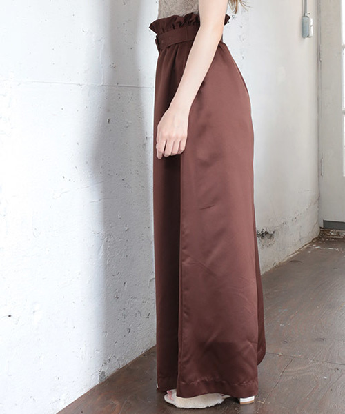 one after another NICE CLAUP（ワンアフターアナザーナイスクラップ）の「太ベルトワイドパンツ（その他パンツ・レディース・ブラック/ピンクベージュ/ワンウォッシュ/ホワイト/ブラウン・FREE）」の21枚目の写真