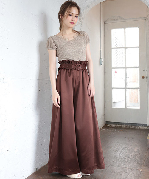 one after another NICE CLAUP（ワンアフターアナザーナイスクラップ）の「太ベルトワイドパンツ（その他パンツ・レディース・ブラック/ピンクベージュ/ワンウォッシュ/ホワイト/ブラウン・FREE）」の22枚目の写真