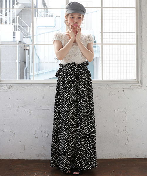 one after another NICE CLAUP（ワンアフターアナザーナイスクラップ）の「太ベルトワイドパンツ（その他パンツ・レディース・ブラック/ピンクベージュ/ワンウォッシュ/ホワイト/ブラウン・FREE）」の16枚目の写真