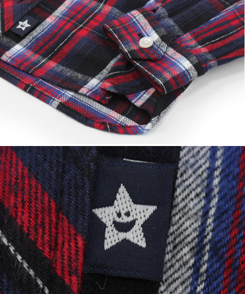 X-girl Stages（エックスガールステージス）の「PLAID FLANNEL SHIRT（シャツ/ブラウス・キッズ・ブルー/レッド・4T/5T/6T）」の5枚目の写真