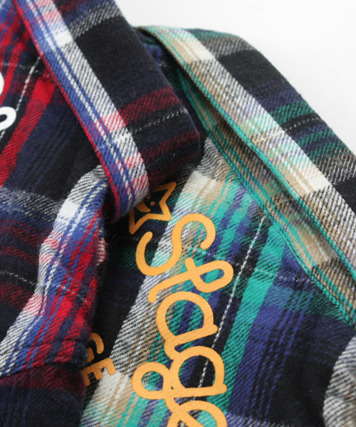 X-girl Stages（エックスガールステージス）の「PLAID FLANNEL SHIRT（シャツ/ブラウス・キッズ・ブルー/レッド・4T/5T/6T）」の7枚目の写真