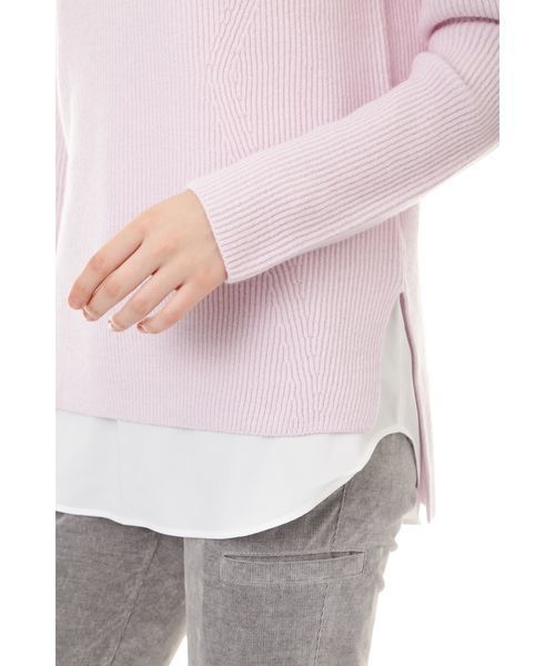 22 OCTOBRE（ヴァンドゥ－オクトーブル）の「【Oggi 12月号掲載】チュニック丈ニットセット（ニット/セーター・レディース・ネイビー/ホワイト/ピンク/グレー/ブルー・2）」の8枚目の写真