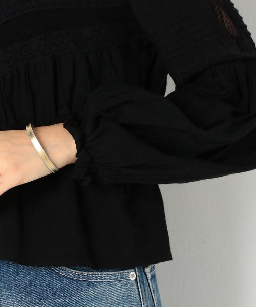 Another Edition（アナザーエディション）の「レーステープブラウス/ AEMFC  LACE TAPE BLUS（シャツ/ブラウス・レディース・オフホワイト/ブラック/ベージュ・FREE）」の14枚目の写真