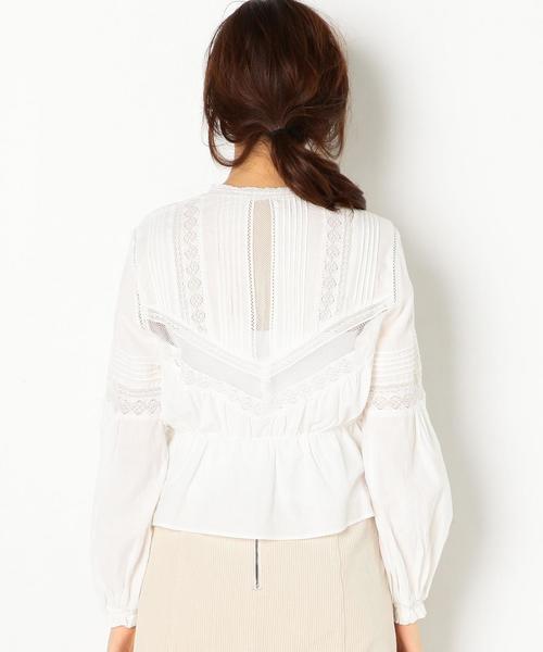 Another Edition（アナザーエディション）の「レーステープブラウス/ AEMFC  LACE TAPE BLUS（シャツ/ブラウス・レディース・オフホワイト/ブラック/ベージュ・FREE）」の16枚目の写真