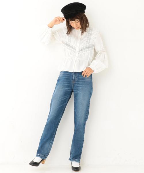 Another Edition（アナザーエディション）の「レーステープブラウス/ AEMFC  LACE TAPE BLUS（シャツ/ブラウス・レディース・オフホワイト/ブラック/ベージュ・FREE）」の10枚目の写真