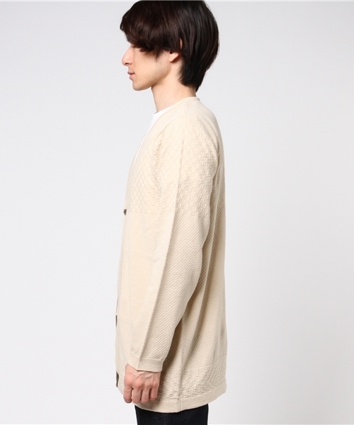 Blue Standard (ブルースタンダード)の「綿麻ロングカーディガン(カーディガン/ボレロ・メンズ・ベージュ/ネイビー・LARGE/MEDIUM)」の3枚目の写真