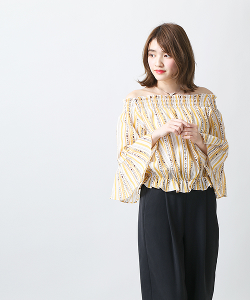 WEGO(ウィゴー)の「WEGO/フレアオフショルブラウス(シャツ/ブラウス・レディース・レッド/ホワイト/その他1/その他2/その他3/その他4・LARGE/MEDIUM)」の19枚目の写真