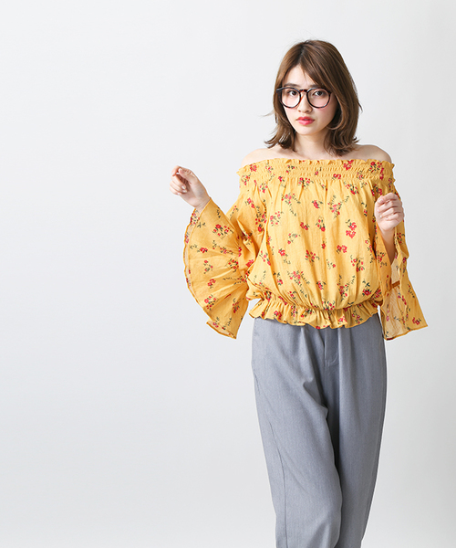 WEGO(ウィゴー)の「WEGO/フレアオフショルブラウス(シャツ/ブラウス・レディース・レッド/ホワイト/その他1/その他2/その他3/その他4・LARGE/MEDIUM)」の13枚目の写真