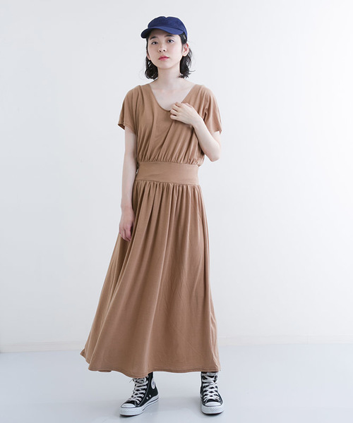 MERLOT（メルロー）の「ウエストマークドレープワンピース1069（ワンピース・レディース・モカ/レッド/カーキ/ブラック・FREE）」の11枚目の写真