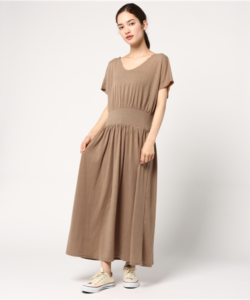 MERLOT（メルロー）の「ウエストマークドレープワンピース1069（ワンピース・レディース・モカ/レッド/カーキ/ブラック・FREE）」の20枚目の写真