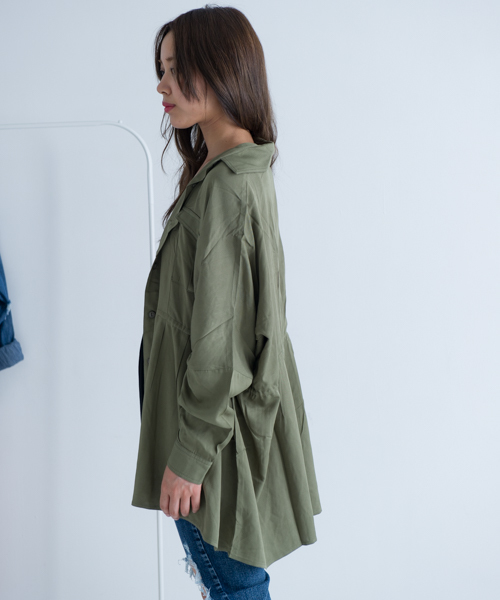 ROGER AND RAW(ロジャーアンドロウ)の「Roger&Raw / スピンドルBIGシャツ(シャツ/ブラウス・レディース・カーキ/ブラック/ホワイト・M)」の15枚目の写真