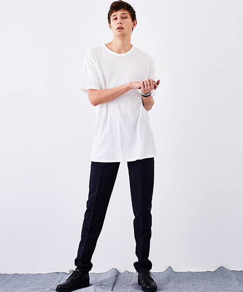 TROVE（トローヴ）の「【TROVE】ワイドワッフルTシャツ（Tシャツ/カットソー・メンズ・ホワイト/ダークグレー・1/2/3）」の5枚目の写真
