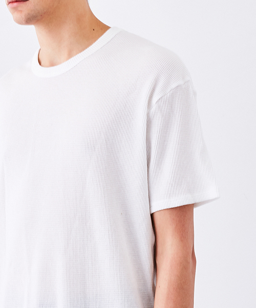 TROVE（トローヴ）の「【TROVE】ワイドワッフルTシャツ（Tシャツ/カットソー・メンズ・ホワイト/ダークグレー・1/2/3）」の8枚目の写真