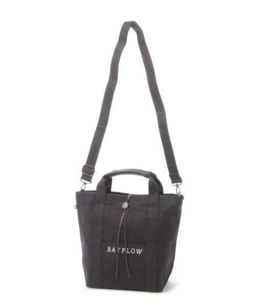 BAYFLOW（ベイフロー）の「BAYFLOW／2WAYコンチョロゴトート　18SS（トートバッグ・レディース・ネイビー/アイボリー/グレー・FREE）」の7枚目の写真