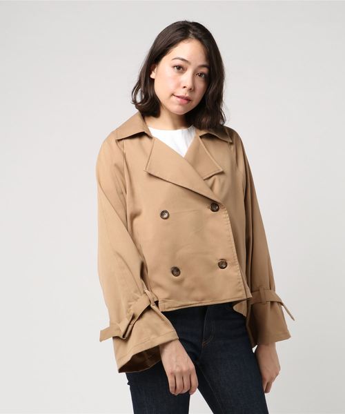 ottilie（オティーリエ）の「（WEB限定）ショートトレンチコート（トレンチコート・レディース・ベージュ/ネイビー・FREE）」の13枚目の写真