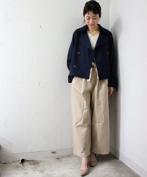ottilie（オティーリエ）の「（WEB限定）ショートトレンチコート（トレンチコート・レディース・ベージュ/ネイビー・FREE）」の10枚目の写真