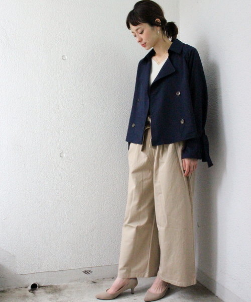 ottilie（オティーリエ）の「（WEB限定）ショートトレンチコート（トレンチコート・レディース・ベージュ/ネイビー・FREE）」の11枚目の写真