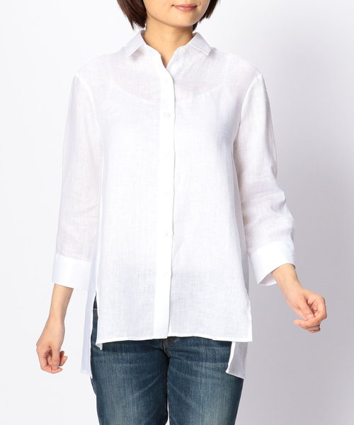 NARACAMICIE（ナラカミーチェ）の「イタリアン麻 ビッグシルエット シャツ（シャツ/ブラウス・レディース・ブルー/ピンク/ホワイト・MEDIUM/LARGE/SMALL）」の13枚目の写真