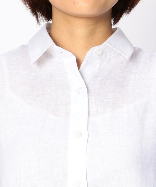 NARACAMICIE（ナラカミーチェ）の「イタリアン麻 ビッグシルエット シャツ（シャツ/ブラウス・レディース・ブルー/ピンク/ホワイト・MEDIUM/LARGE/SMALL）」の11枚目の写真