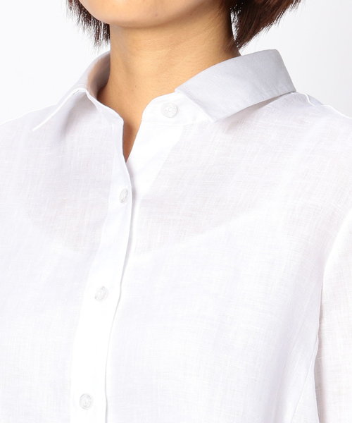 NARACAMICIE（ナラカミーチェ）の「イタリアン麻 ビッグシルエット シャツ（シャツ/ブラウス・レディース・ブルー/ピンク/ホワイト・MEDIUM/LARGE/SMALL）」の10枚目の写真