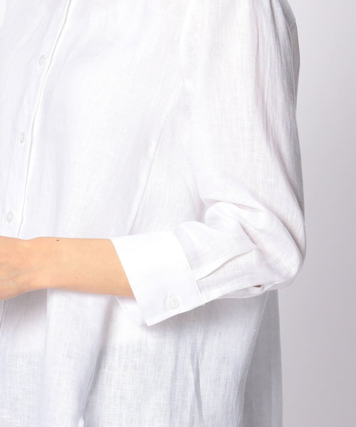 NARACAMICIE（ナラカミーチェ）の「イタリアン麻 ビッグシルエット シャツ（シャツ/ブラウス・レディース・ブルー/ピンク/ホワイト・MEDIUM/LARGE/SMALL）」の8枚目の写真