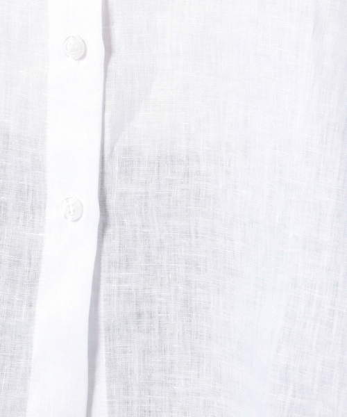 NARACAMICIE（ナラカミーチェ）の「イタリアン麻 ビッグシルエット シャツ（シャツ/ブラウス・レディース・ブルー/ピンク/ホワイト・MEDIUM/LARGE/SMALL）」の6枚目の写真