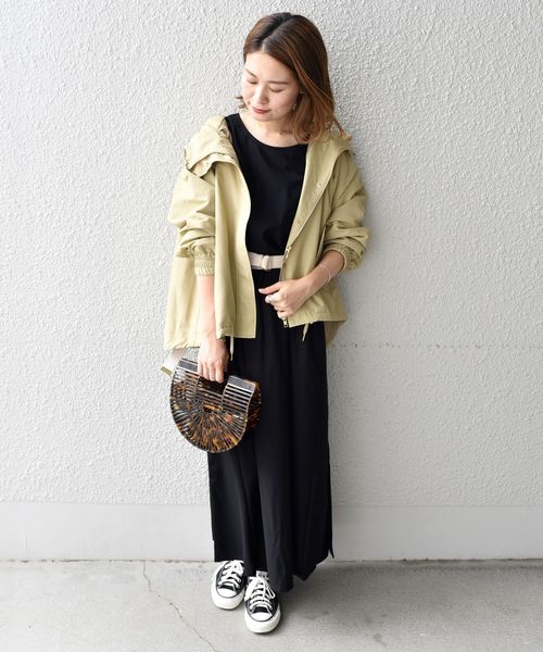 liflattie ships（リフラティ シップス）の「liflattie ships:フードジップブルゾン◇（ブルゾン・レディース・ブラック/ベージュ/グリーン・SMALL/MEDIUM）」の6枚目の写真