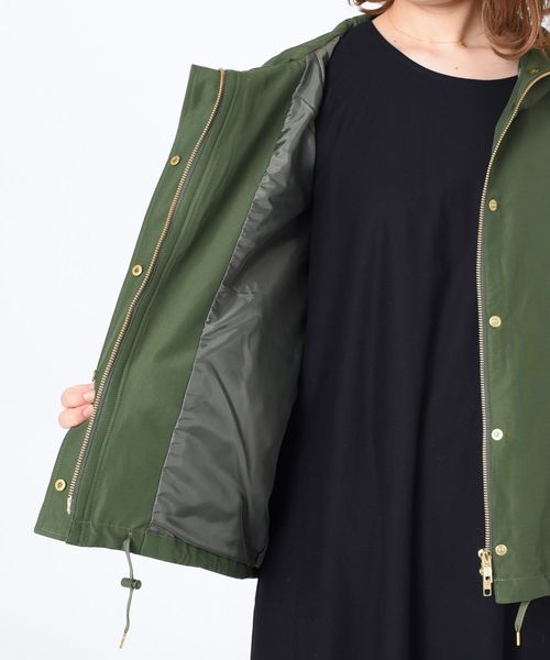 liflattie ships（リフラティ シップス）の「liflattie ships:フードジップブルゾン◇（ブルゾン・レディース・ブラック/ベージュ/グリーン・SMALL/MEDIUM）」の16枚目の写真