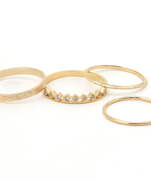 colleca la（コレカラ）の「MIX素材のセットリング（リング・レディース・シルバー/ゴールド・FREE）」の10枚目の写真