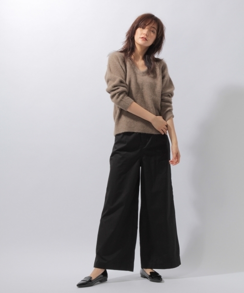 laboratory work（ラボラトリーワーク）の「プレミアム３者混Ｖネックニット（ニット/セーター・レディース・ネイビー/ブラウン/オレンジ・MEDIUM）」の6枚目の写真