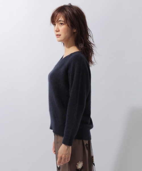 laboratory work（ラボラトリーワーク）の「プレミアム３者混Ｖネックニット（ニット/セーター・レディース・ネイビー/ブラウン/オレンジ・MEDIUM）」の8枚目の写真