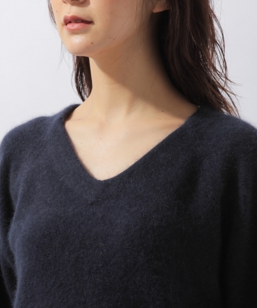 laboratory work（ラボラトリーワーク）の「プレミアム３者混Ｖネックニット（ニット/セーター・レディース・ネイビー/ブラウン/オレンジ・MEDIUM）」の10枚目の写真