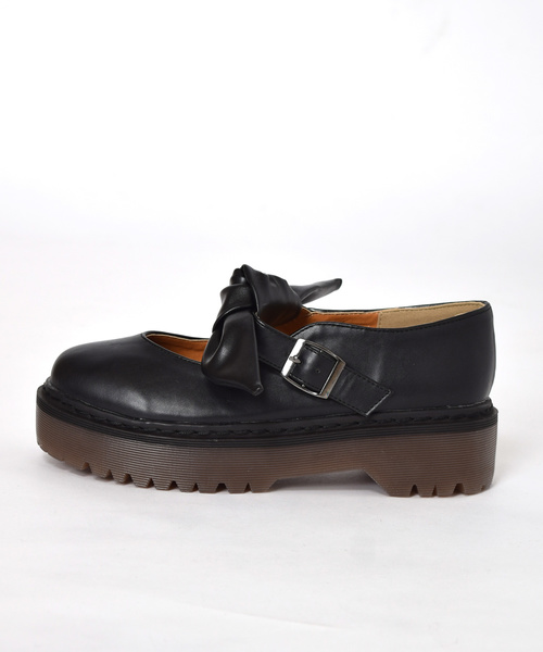 w closet（ダブルクローゼット）の「厚底リボンシューズ_（その他シューズ・レディース・ブラック/ブラック系その他/レッド系その他・M/L）」の5枚目の写真