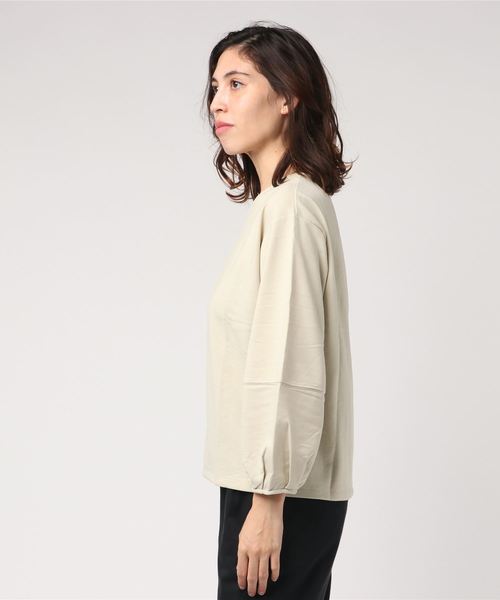 SEVENDAYS=SUNDAY（セブンデイズサンデイ）の「・Vネック袖タックプルオーバー（Tシャツ/カットソー・レディース・ベージュ/グレー/ブラック/ボルドー・FREE）」の14枚目の写真