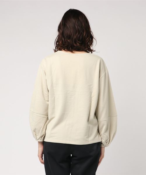 SEVENDAYS=SUNDAY（セブンデイズサンデイ）の「・Vネック袖タックプルオーバー（Tシャツ/カットソー・レディース・ベージュ/グレー/ブラック/ボルドー・FREE）」の15枚目の写真