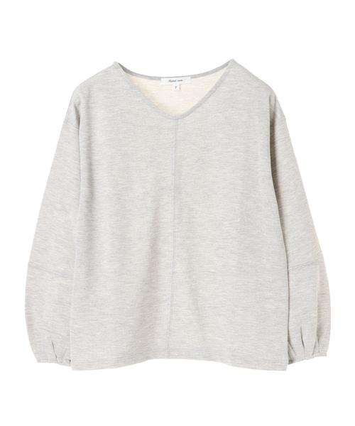 SEVENDAYS=SUNDAY（セブンデイズサンデイ）の「・Vネック袖タックプルオーバー（Tシャツ/カットソー・レディース・ベージュ/グレー/ブラック/ボルドー・FREE）」の5枚目の写真