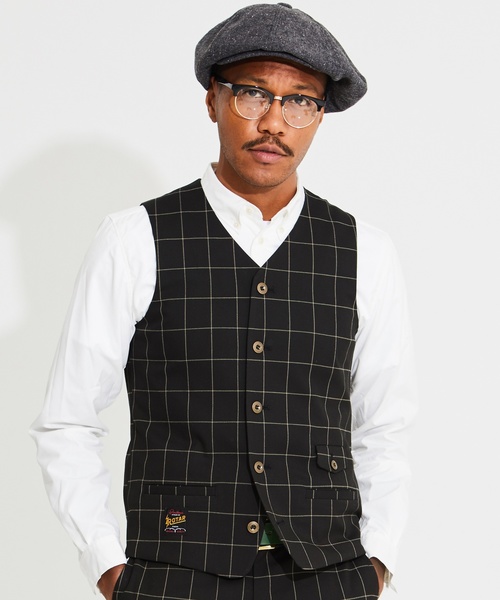 ROTAR(ローター)の「Windowpane Stretch Vest ウィンドウペン ベスト(ベスト・メンズ・ブラック/ネイビー/ブラウン・MEDIUM/LARGE/X-LARGE)」の2枚目の写真