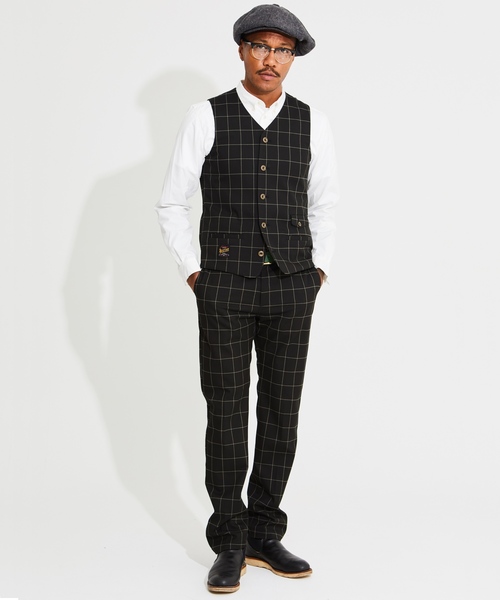 ROTAR(ローター)の「Windowpane Stretch Vest ウィンドウペン ベスト(ベスト・メンズ・ブラック/ネイビー/ブラウン・MEDIUM/LARGE/X-LARGE)」の5枚目の写真