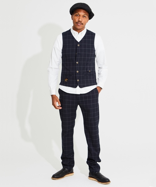 ROTAR(ローター)の「Windowpane Stretch Vest ウィンドウペン ベスト(ベスト・メンズ・ブラック/ネイビー/ブラウン・MEDIUM/LARGE/X-LARGE)」の6枚目の写真