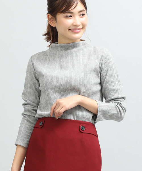 VIS（ビス）の「【KEEP WARM】ボトルネック起毛テレコプルオーバー（Tシャツ/カットソー・レディース・ホワイト/ブラック/グレー/ワイン/ブルー系その他4・FREE）」の3枚目の写真