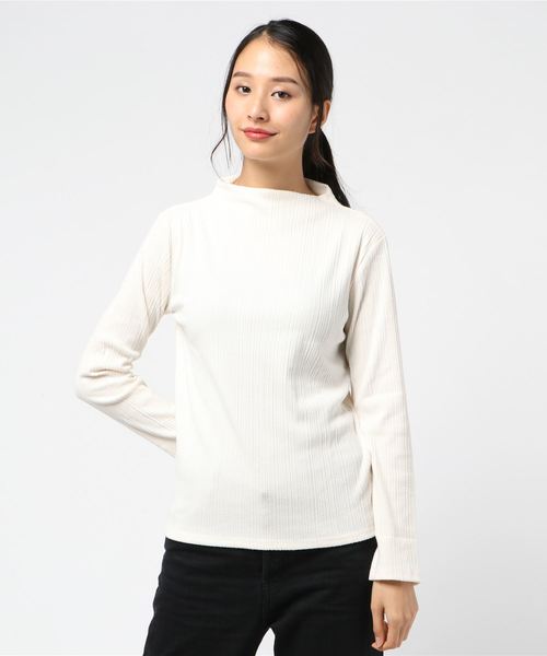 VIS（ビス）の「【KEEP WARM】ボトルネック起毛テレコプルオーバー（Tシャツ/カットソー・レディース・ホワイト/ブラック/グレー/ワイン/ブルー系その他4・FREE）」の8枚目の写真