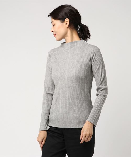 VIS（ビス）の「【KEEP WARM】ボトルネック起毛テレコプルオーバー（Tシャツ/カットソー・レディース・ホワイト/ブラック/グレー/ワイン/ブルー系その他4・FREE）」の18枚目の写真