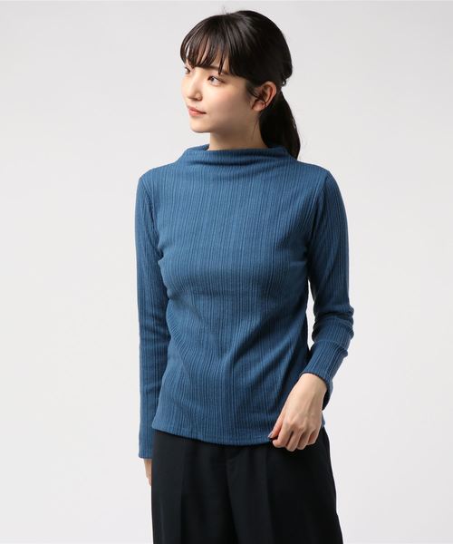 VIS（ビス）の「【KEEP WARM】ボトルネック起毛テレコプルオーバー（Tシャツ/カットソー・レディース・ホワイト/ブラック/グレー/ワイン/ブルー系その他4・FREE）」の20枚目の写真