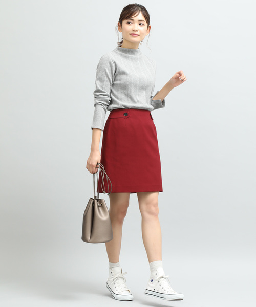 VIS（ビス）の「【KEEP WARM】ボトルネック起毛テレコプルオーバー（Tシャツ/カットソー・レディース・ホワイト/ブラック/グレー/ワイン/ブルー系その他4・FREE）」の9枚目の写真