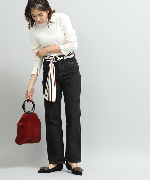 VIS（ビス）の「【KEEP WARM】ボトルネック起毛テレコプルオーバー（Tシャツ/カットソー・レディース・ホワイト/ブラック/グレー/ワイン/ブルー系その他4・FREE）」の21枚目の写真